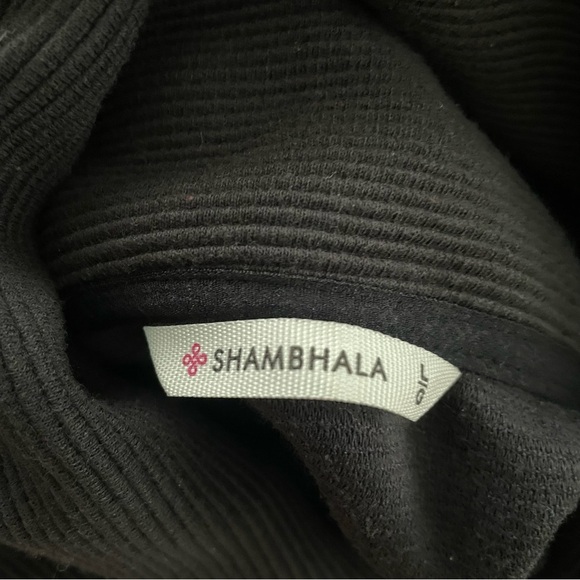 Shambhala Oversized Ribbed Turtleneck Sweater Drop Sleeve Black Size Large - Picture 2 of 10
